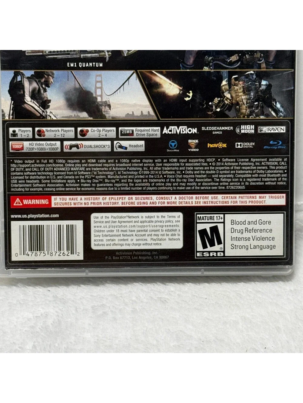 Call of Duty Advanced Warfare Day Zero Edition PS3 Complete CIB